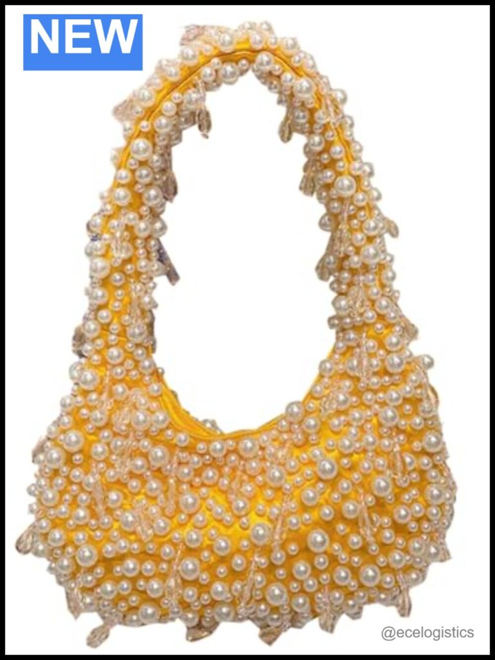 Shimmering Pearl Hobo Shoulder Bag Women Rhinestone Y2K Purse Wedding